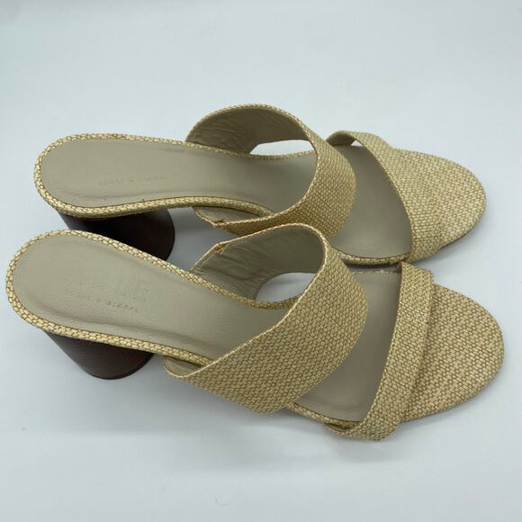 ABLE Jones Heel Straw Brown Sandal Heels Pumps Preppy Minimalist Women's size 11 - Picture 5 of 10